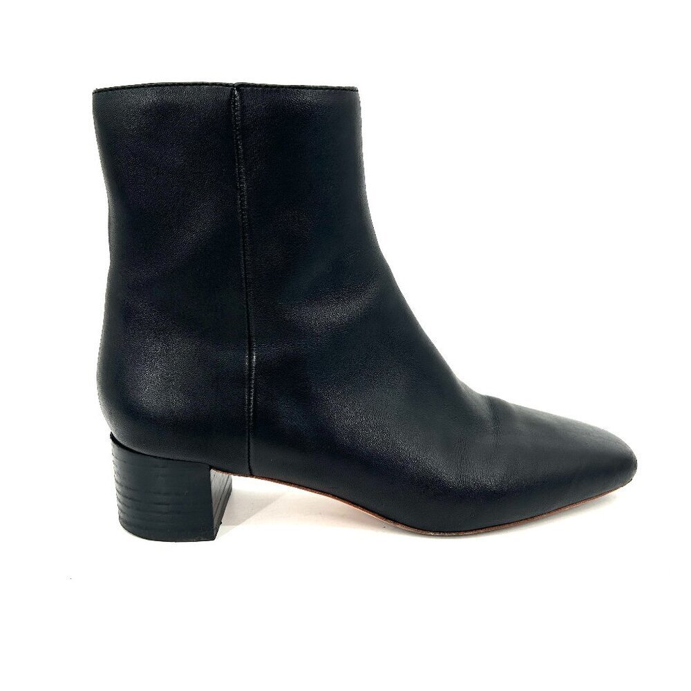 LOEFFLER RANDALL Ginny Black Soft Leather Square Toe Ankle Boots Booties Size 8
